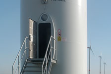 Entrance to a wind turbine